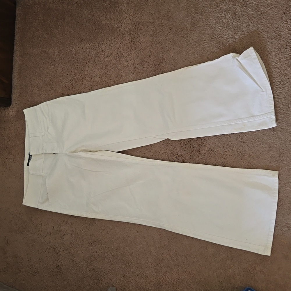 White wide leg jeans